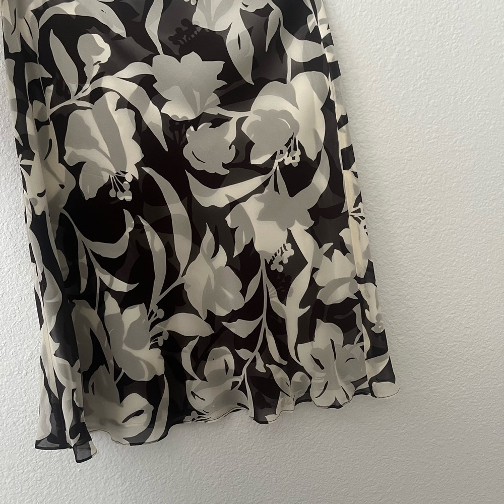 Ann Taylor | brown and ivory silk skirt
